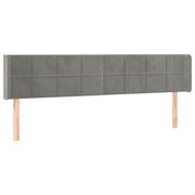 Testiera | Testata ad Orecchio Grigio Chiaro 163x16x78/88 cm in Velluto