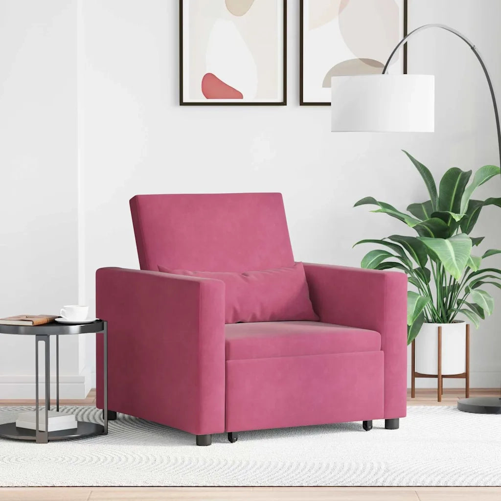 Divano letto estraibile singolo-Sofa Letto-Daybed Rosso vino 90 x 165 x 87 cm 223991