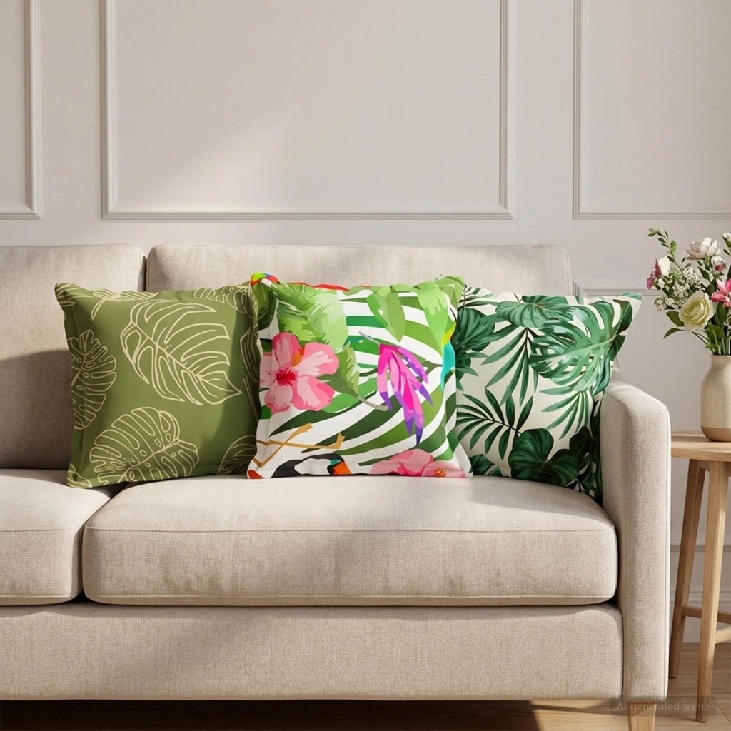 Cuscino Foglia HOUTEN 2 pz Design a foglia Poliestere 932607