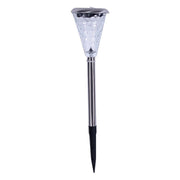 Trade Shop - Set 12 Pz Lampada Solare Led Cromata Color Change 8x8x36cm Per Giardini 4125023 -