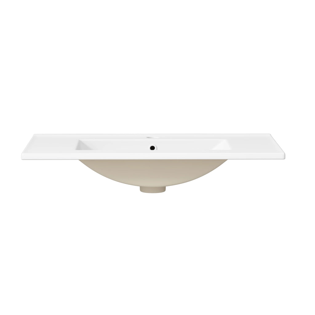 Mobiletto con lavabo in ceramica tre cassetti anta soft close MDF bianco lucido 81 × 47 × 86 cm