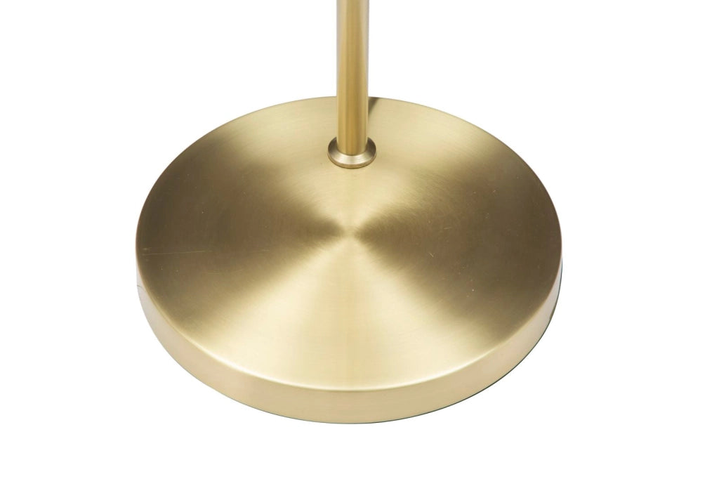 Lampada da Terra Glamy 25x36x179 cm in Ferro e Vetro Bianco e Oro