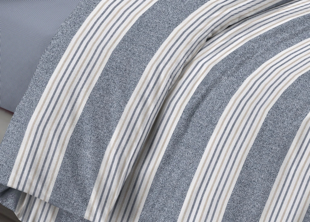 Sacco Copripiumino Piumone Letto In 100% Cotone Made Italy Vari Disegni RP - 1 Piazza - Righine Blu