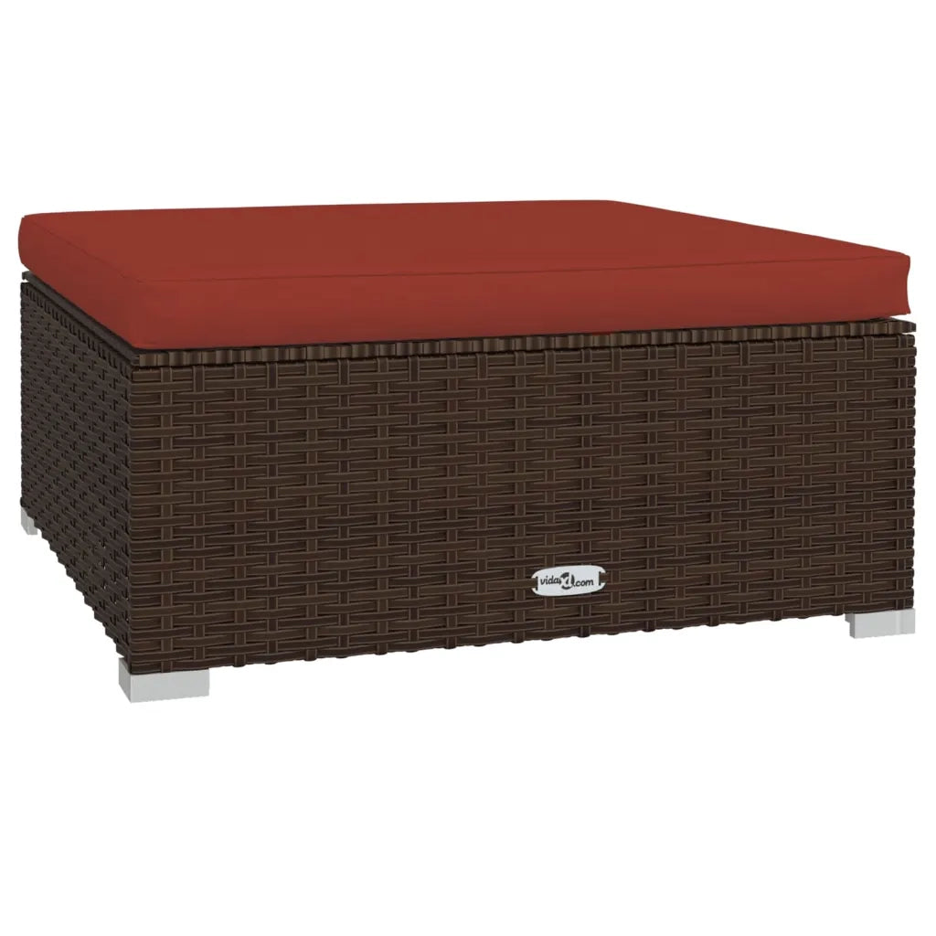 Set Divani da Giardino 10 pz con Cuscini in Polyrattan Marrone 3102019