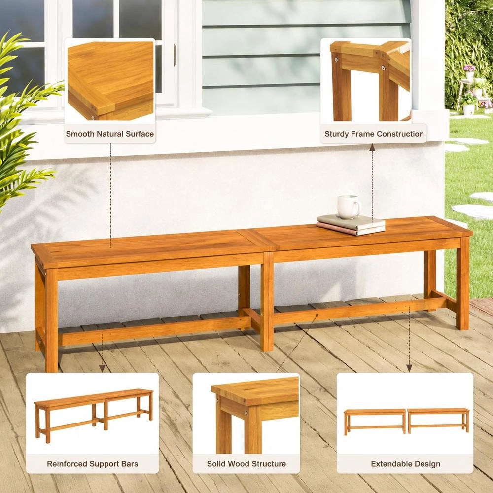 Garden Bench 180x35x45 Cm Solid Acacia Wood