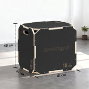 Plyo box 51x48x41 cm nera in legno, 3 altezze selezionabili
