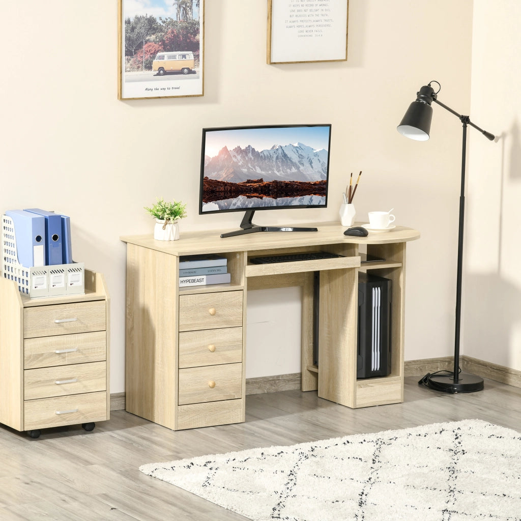 Scrivania Ufficio con Scaffali e Cassetti in Legno ¨C Zephmum ¨C 125x60x74cm