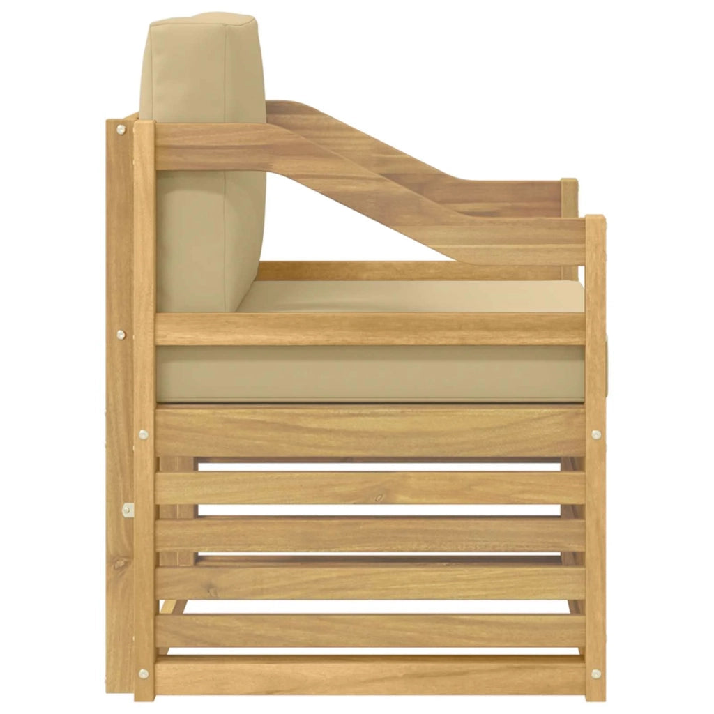 Divano da esterno Poliestere Bianco e beige 3439115