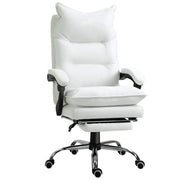 Sedia da Ufficio Ergonomica Reclinabile ¨C Minimal ¨C Finta Pelle, Imbottita, Bianco