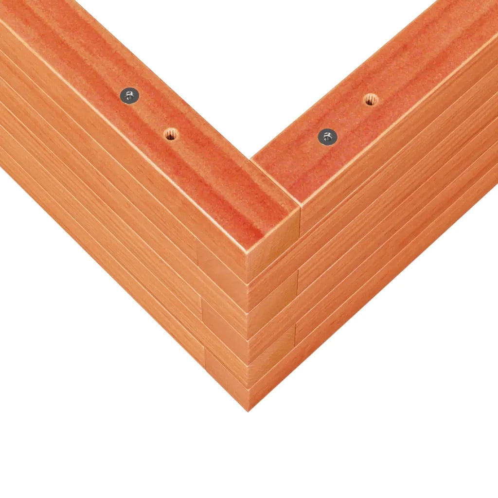 Fioriera | Cassetta per fiori | Vaso Giardino Marrone Cera 70x70x23 cm Legno Massello Pino