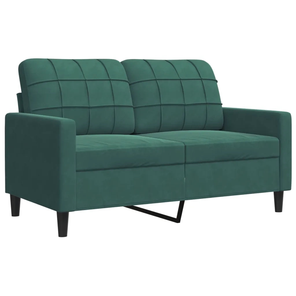 Set di Divani 3 pz con Cuscini Verde scuro in Velluto