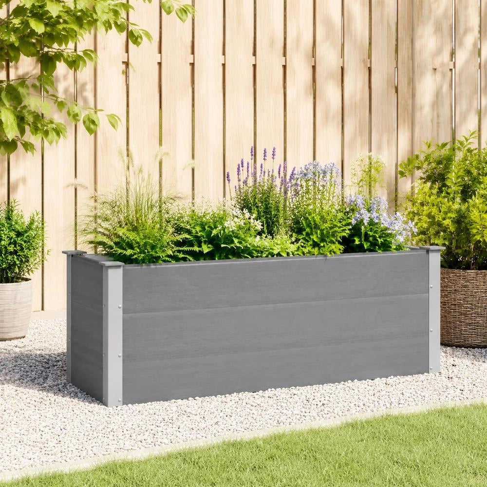 Garden Raised Bed WPC 150 X 50 X 54 Cm Grey