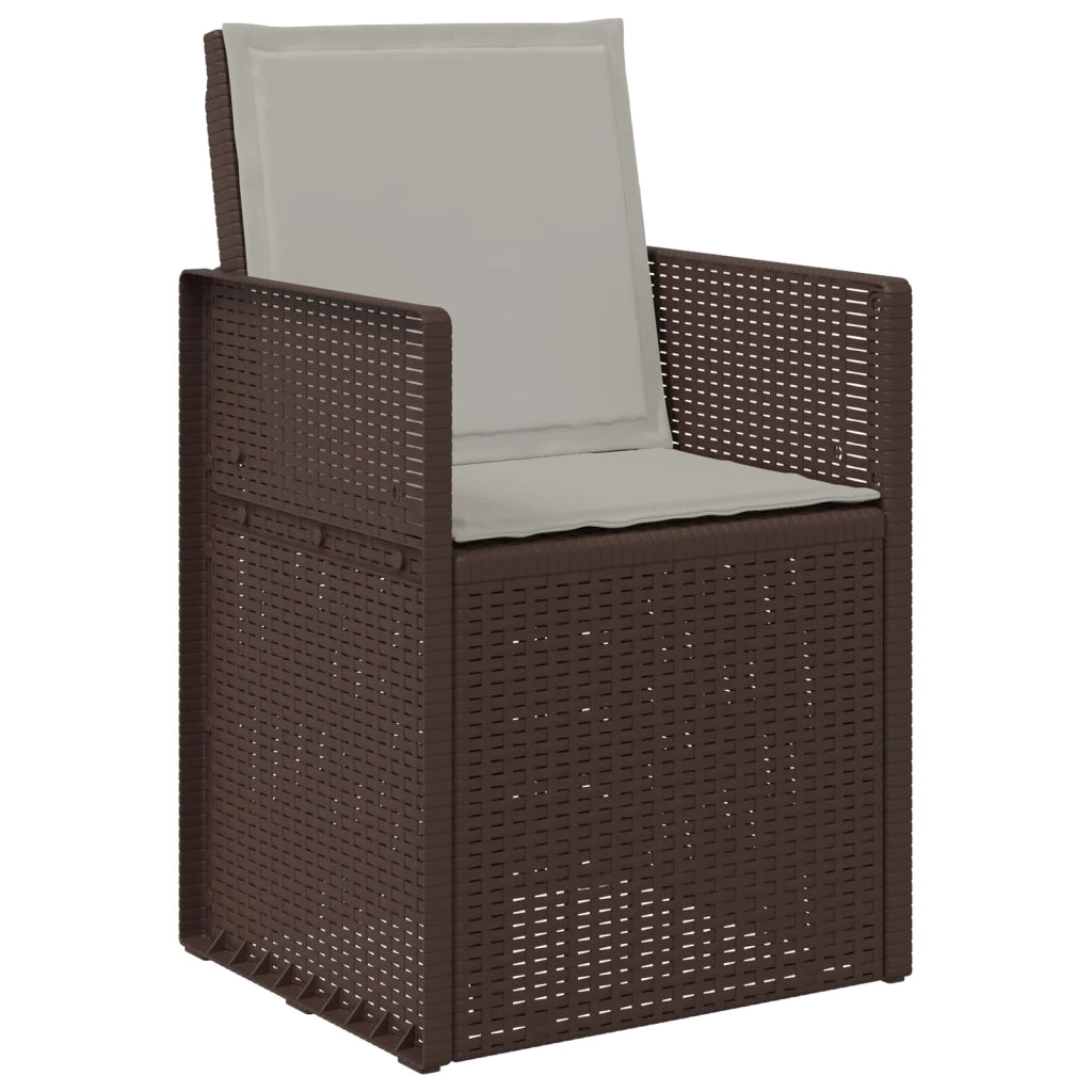 Set da Pranzo per Giardino 3 pcs Marrone e Grigio Chiaro PP 3430046