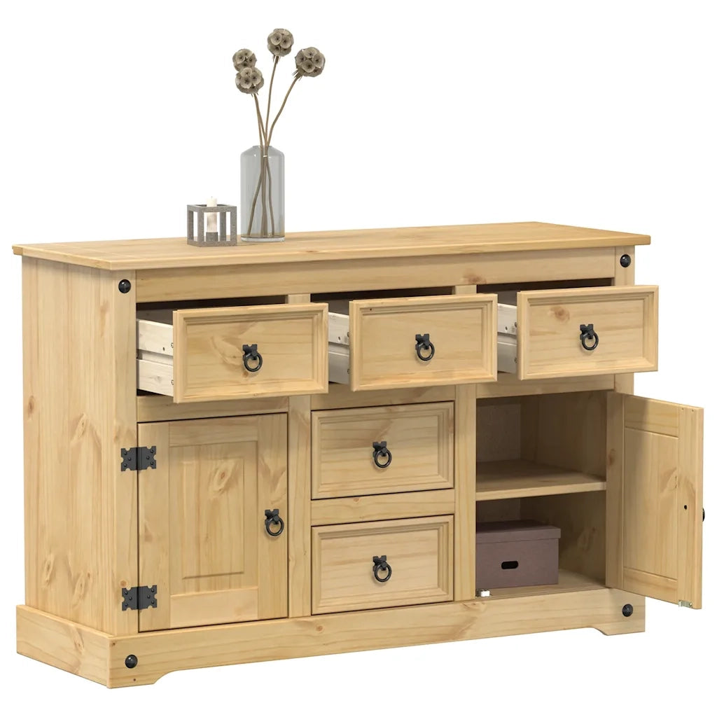 Credenza Corona 112x40x75 cm in Legno Massello di Pino 4005680
