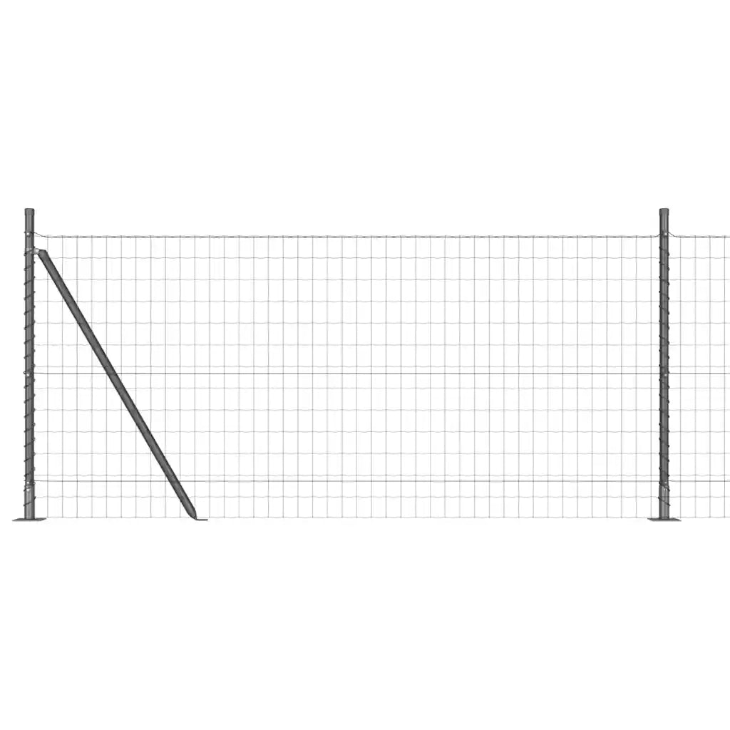 Recinzione da Giardino | Recinzione con Posto Grigio 1 x 25 m Acciaio e PVC