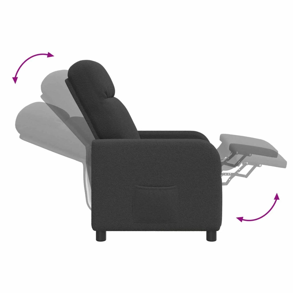 Poltrona Massaggiante Grigio Scuro Bouclé 42034954