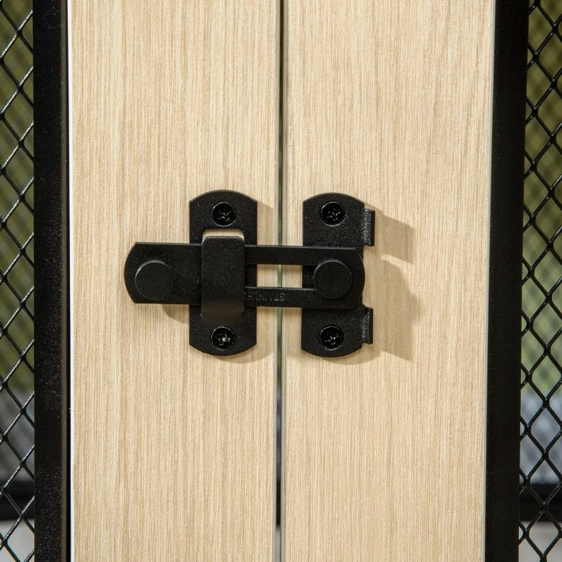 Gabbia per cani ULEVR 94x60x71,5 cm con 2 porte bloccabili e cuscino lavabile, rovere e nero