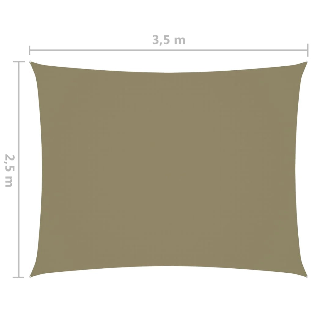 Vela ombreggiante/ombrellone rettangolare in tessuto Oxford 2,5 x 3,5 m beige 02_0009555
