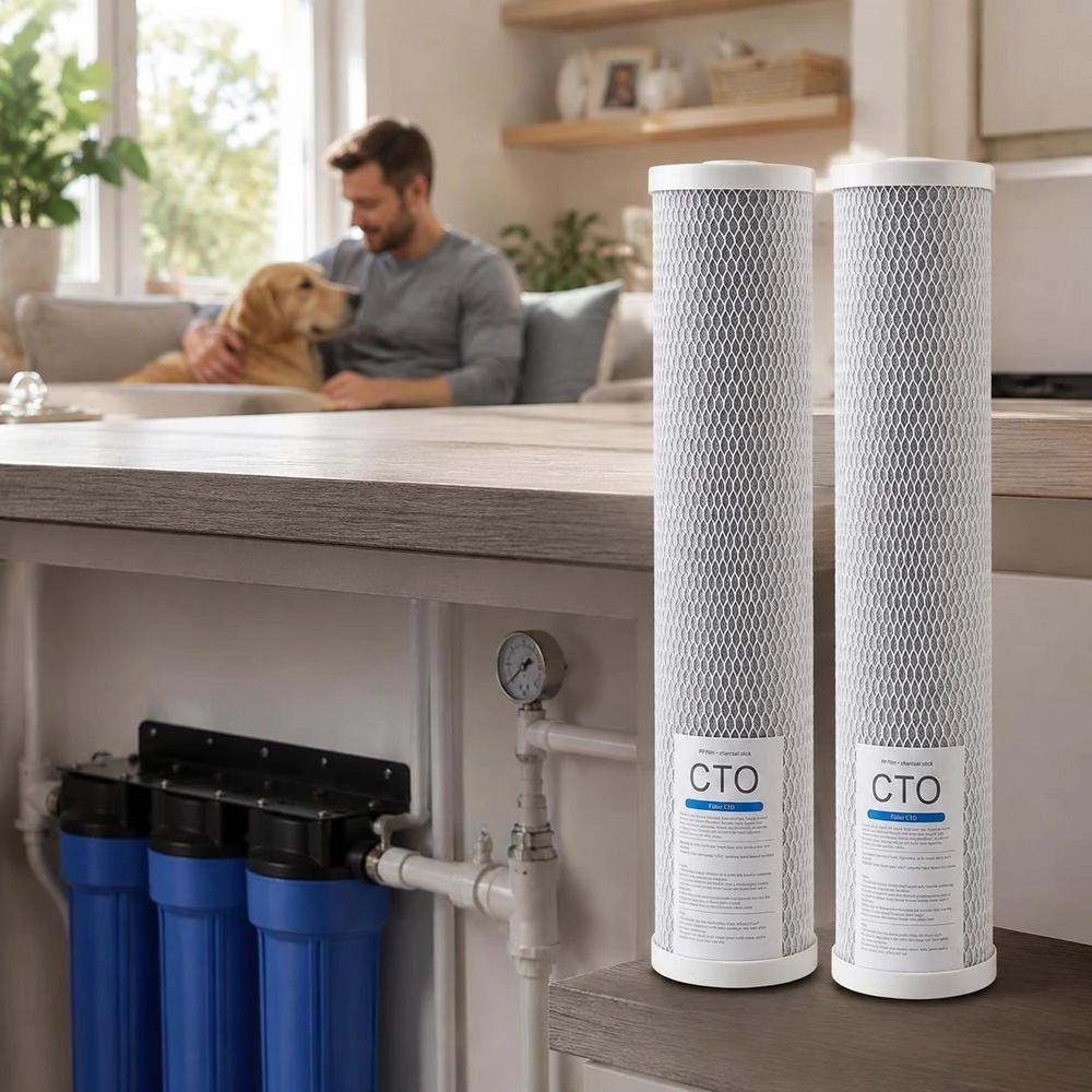 2 Replacement Cartridges For Whole House Water Filter, 115 X 507 Mm CTO Carbon Block, Replacement Filter For 3-stage Water Filtration System, Reduces Chlorine, Bad Taste, And Odor.