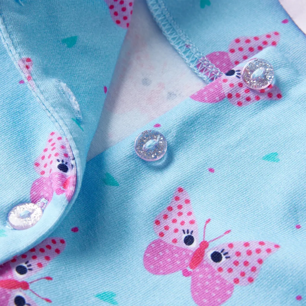 Abito da Bambina con Bottoni Senza Maniche Blu 116 14679