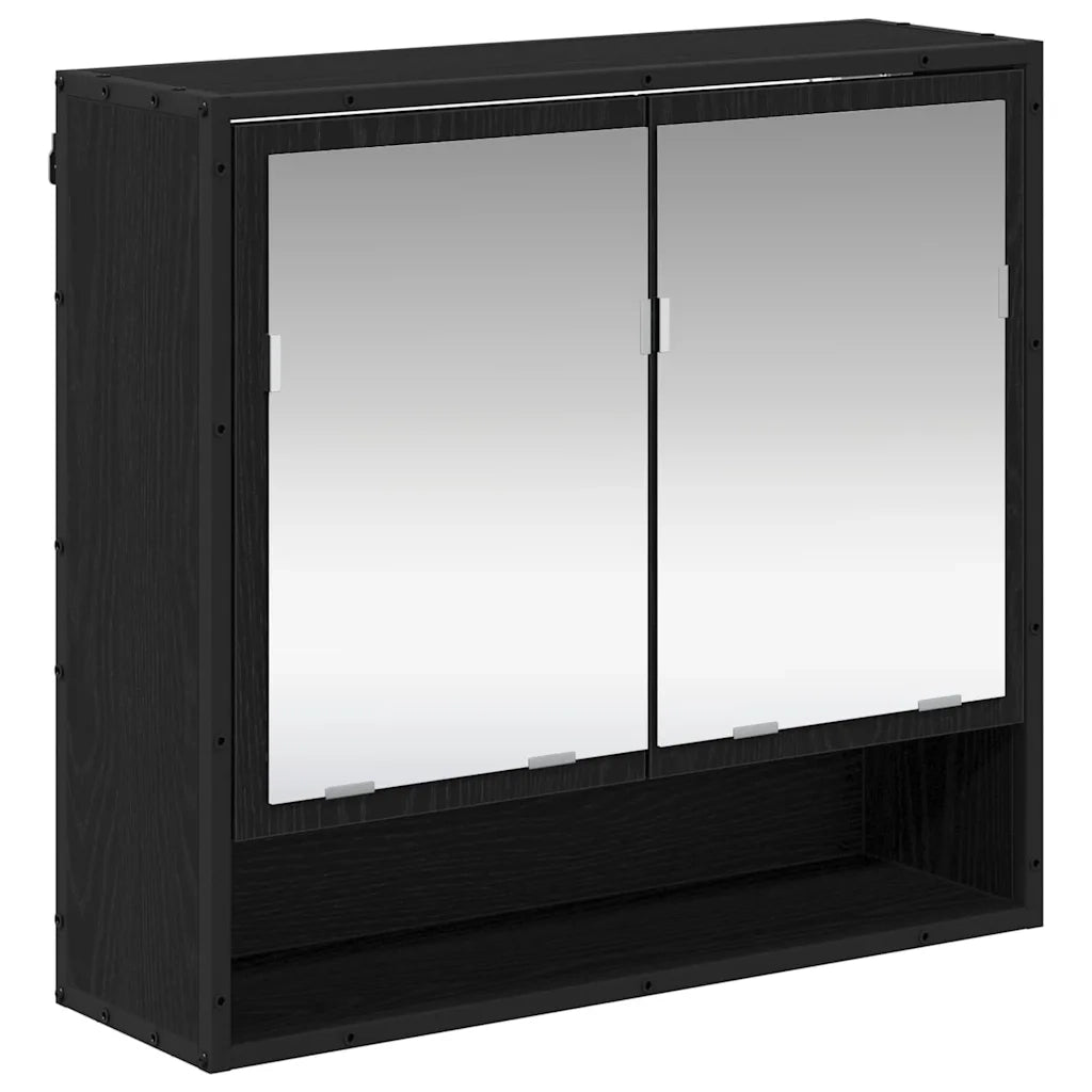 Set di mobili per il bagno 2 pcs Rovere Nero Legno multistrato 3402428