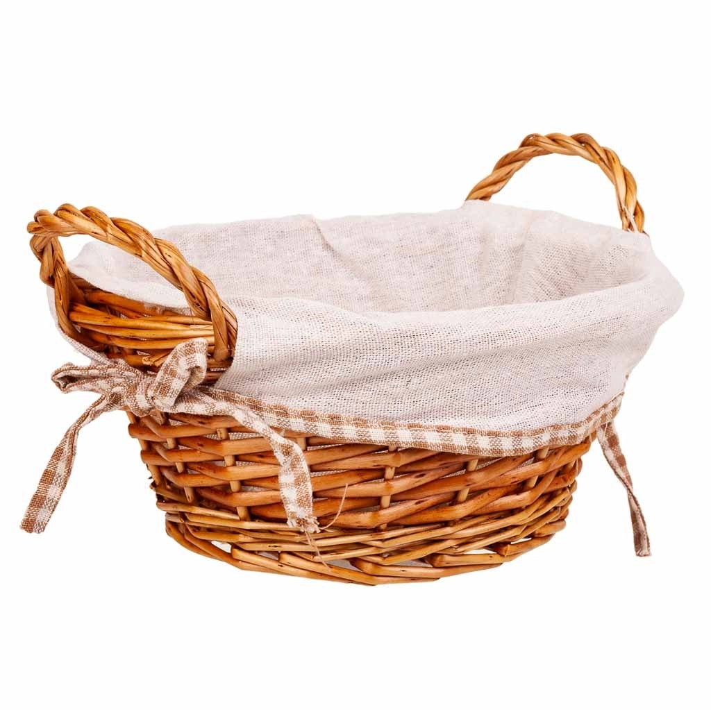 Cestino porta pane in vimini foderato D23x11h cm