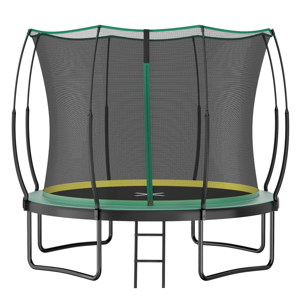 Trampolino da giardino senza molle e senza cuciture, 305 cm, con rete di sicurezza