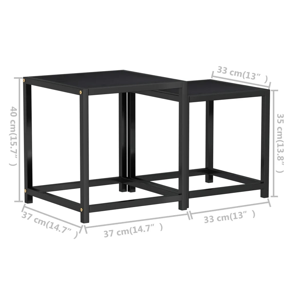Tavolini 2 pz in MDF Neri 331658