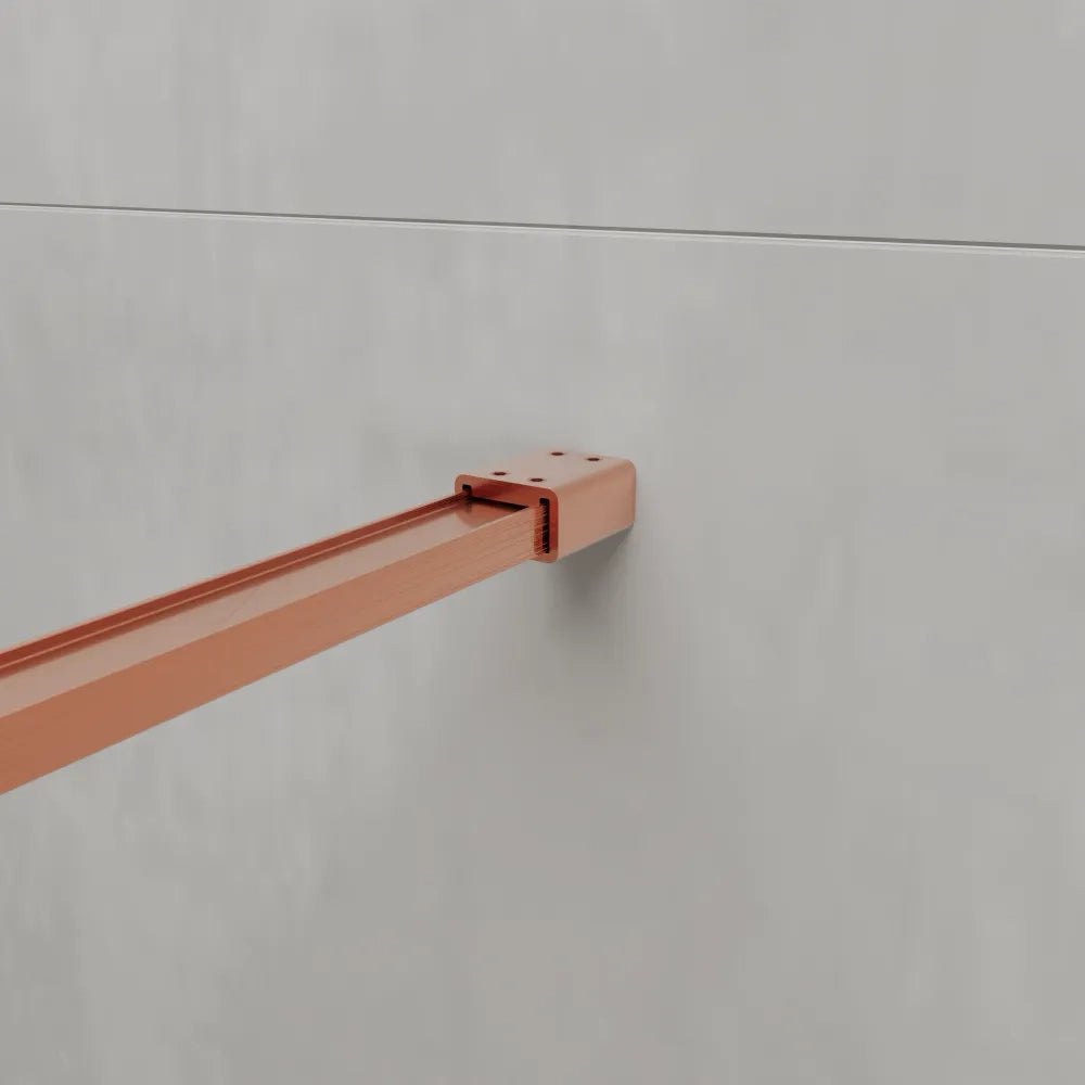 Doccia walk-in arco 80cm con profilo rame spazzolato vetro trasparente 8mm easy clean h200| Nusa
