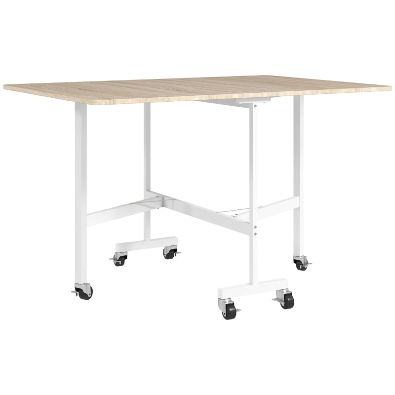 Tavolo da pranzo pieghevole 120x80x73 cm espandibile in legno ingegnerizzato rovere