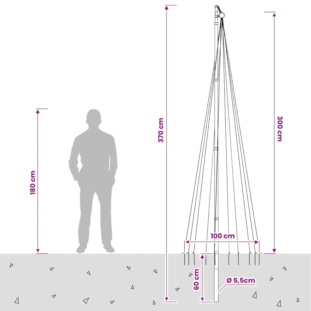 Luci per albero di Natale con picchetti e asta per bandiera 3468876
