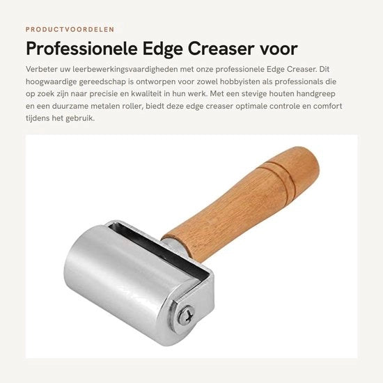 Set di lavorazione della pelle professionale - Ruota di pressione in acciaio di alta qualità a carbonio - Maniglia in legno - Antiscivolo - Attrezzatura professionale - Set di lavorazione della pelle - 100mm/60mm/26mm