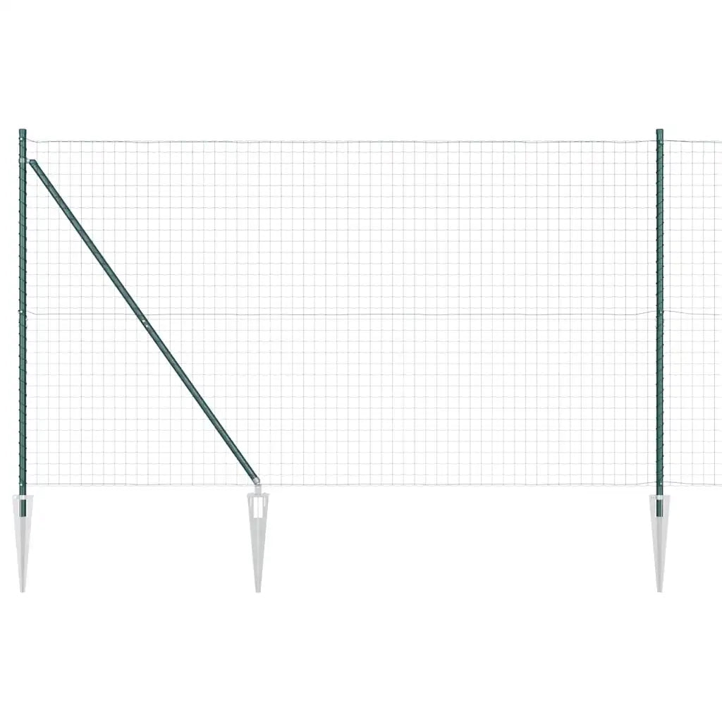Recinzione con Posto Verde 1,5 x 10 m Acciaio e PVC