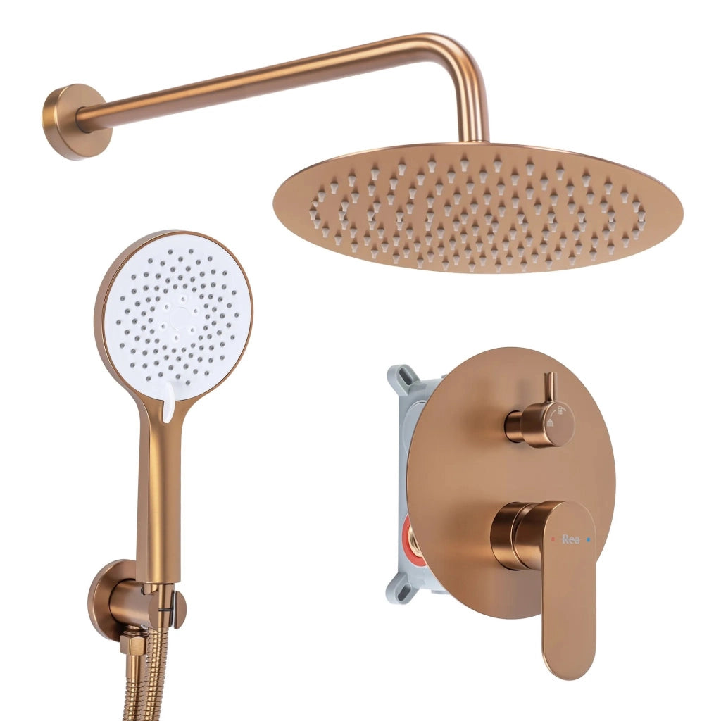 Set Doccia Da Incasso Rea Drop Brush Copper + Box