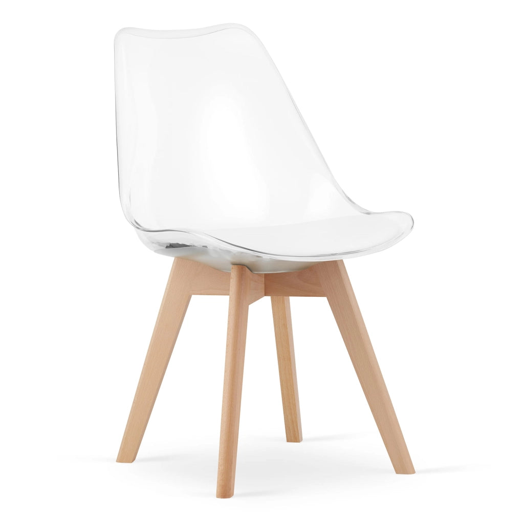 Sedia VALORA RIXK - Trasparente con gambe naturali x 2