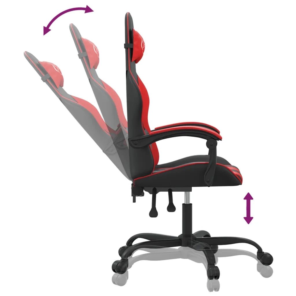 Sedia da Gaming Nera e Rossa in Similpelle 3143891