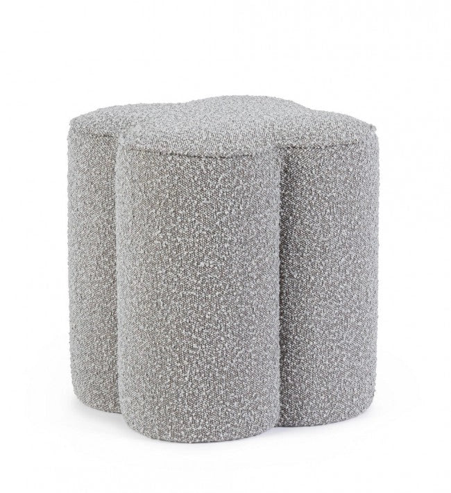 Pouf 40x40x45 cm Cointa in Bouclè Grigio