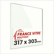 317 x 303 x 4 mm - Vetro per stufa a legna - vetro camino di ricambio - vetro per caminetto resistente al fuoco - France Vitre