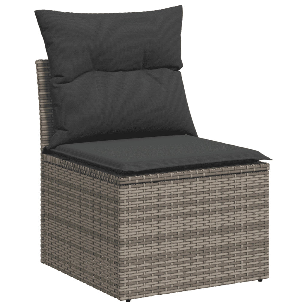 Set Divano da Giardino 8 pz con Cuscini Grigio in Polyrattan 3218840