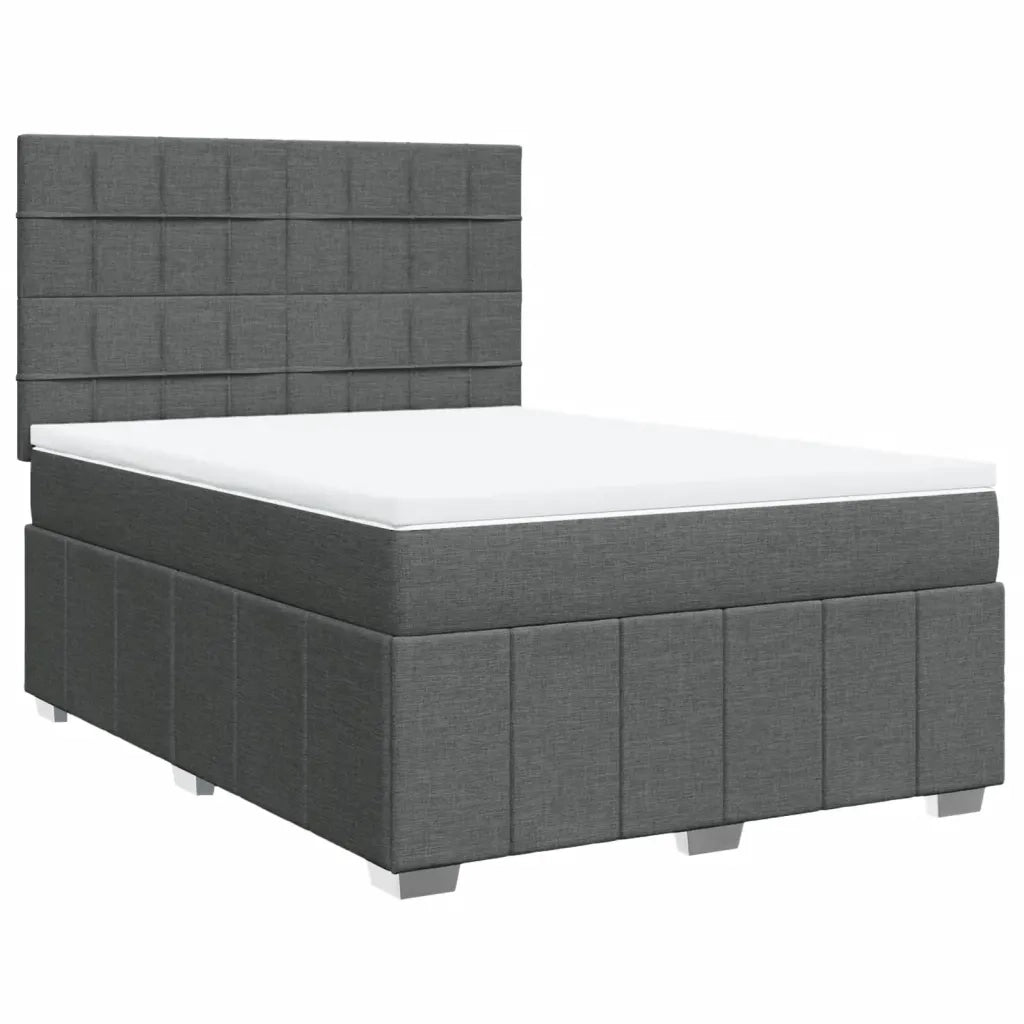 Giroletto a Molle con Materasso Grigio Scuro 160x200 cm Tessuto 3294020
