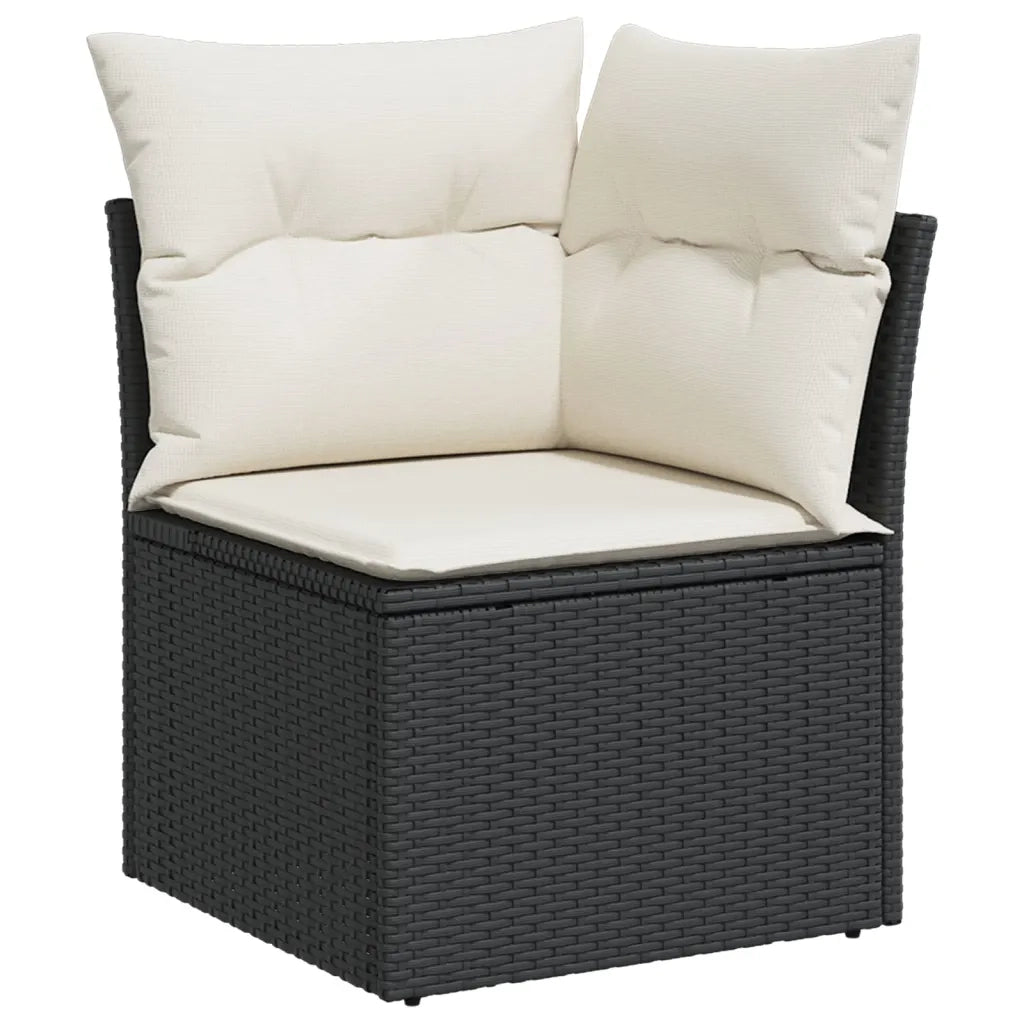 Set Divani da Giardino con Cuscini 7pz Nero Polyrattan 3224579
