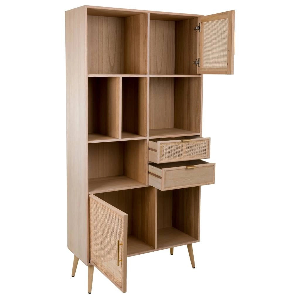 Scaffale in MDF e griglia, marrone, 90x37x189 cm