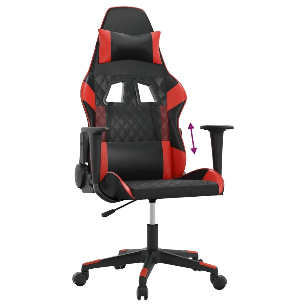 Sedia da Gaming | Sedia da e-sports Nera e Rossa in Similpelle