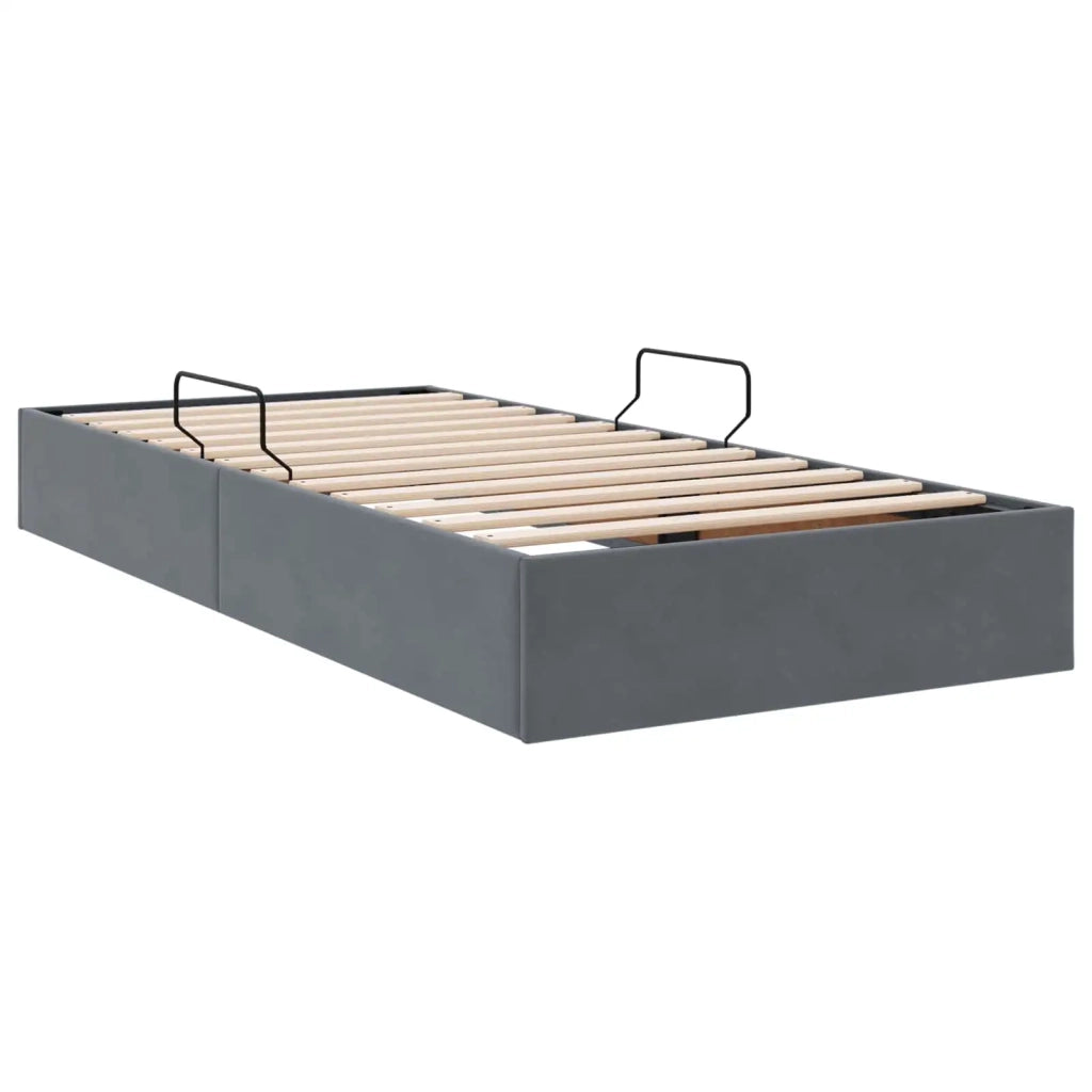 Letto ottomano Grigio Scuro 90 x 190 cm Velluto 3442851