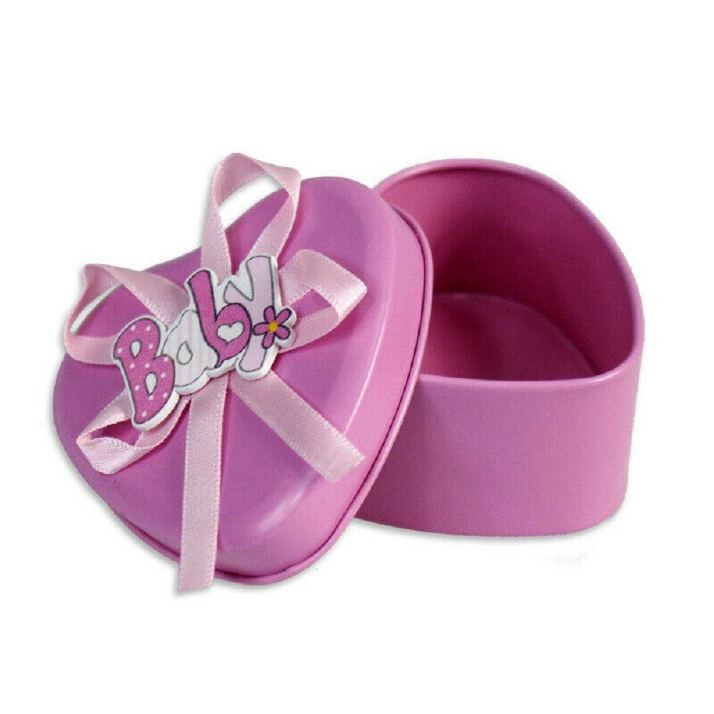 Trade Shop - Scatoline Portaconfetti 36 Pezzi Cuore Nascita Battesimo Bomboniera Bimbo Bimba -