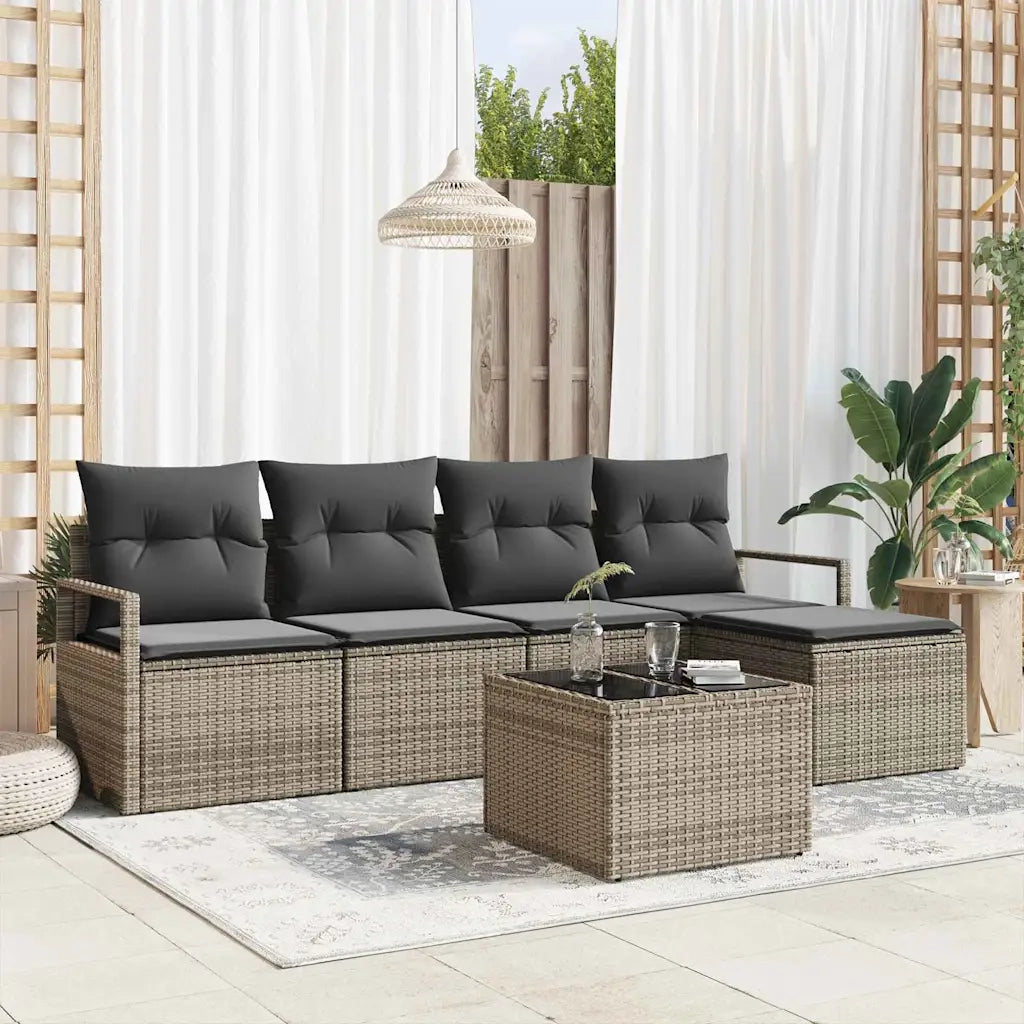 Set di divani con cuscino 6 pcs Grigio chiaro polyrattan 3355018