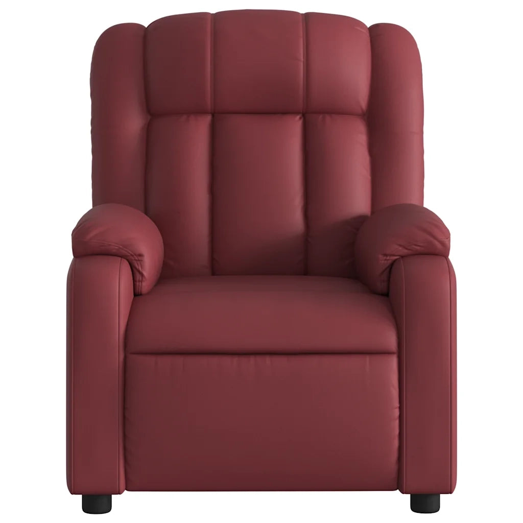 Poltrona Reclinabile Rosso Vino in Similpelle 373564