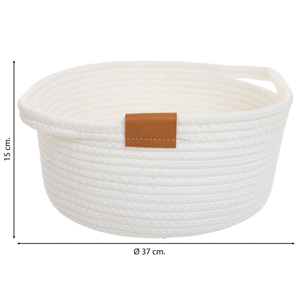 Cestino in cotone bianco D37x15