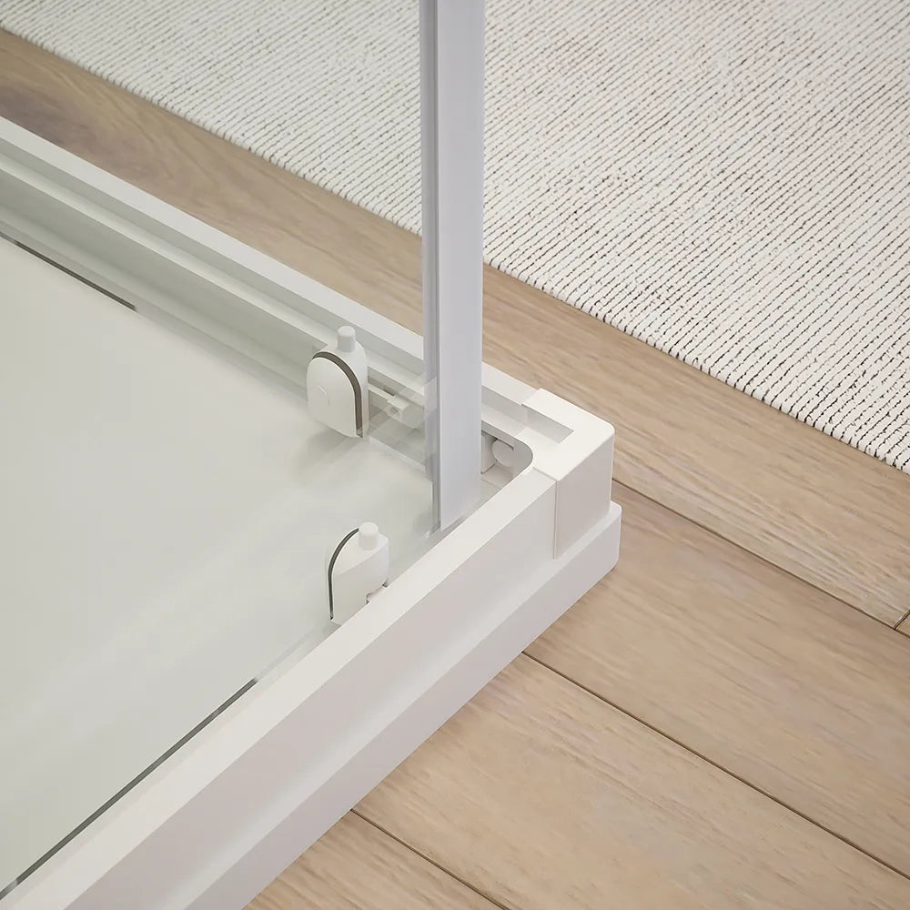 Box doccia angolare 80x120 cm trasparente 4 mm profili bianchi | Grenada