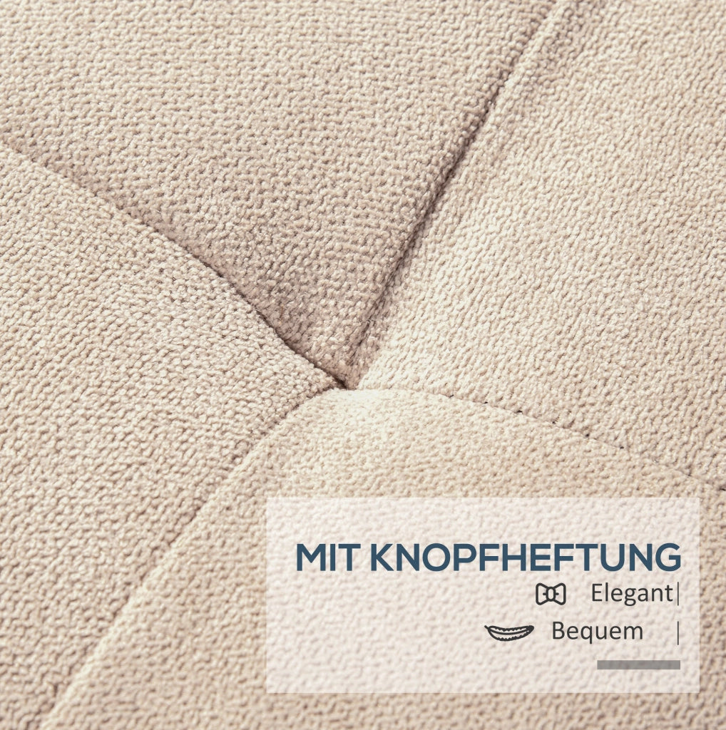 Panca imbottita con contenitore e coperchio; 125 x 49 x 41;5 cm; poliestere beige